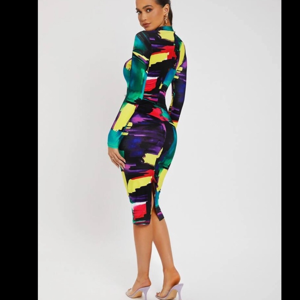 Colorblock Midi Dress - Picture 2 of 6